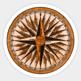 Retro Compass Sticker